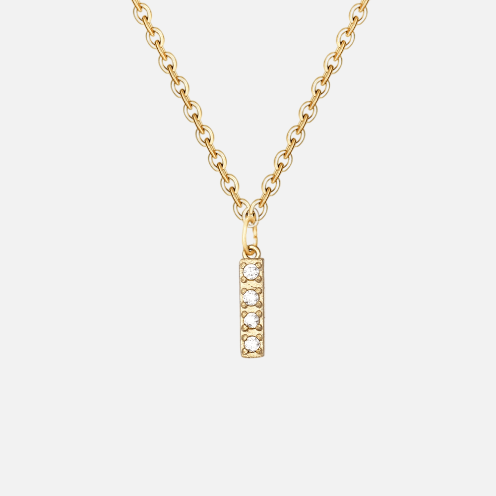 ICED Initial Necklace (14k Gold-Plated) - Jewelled Me