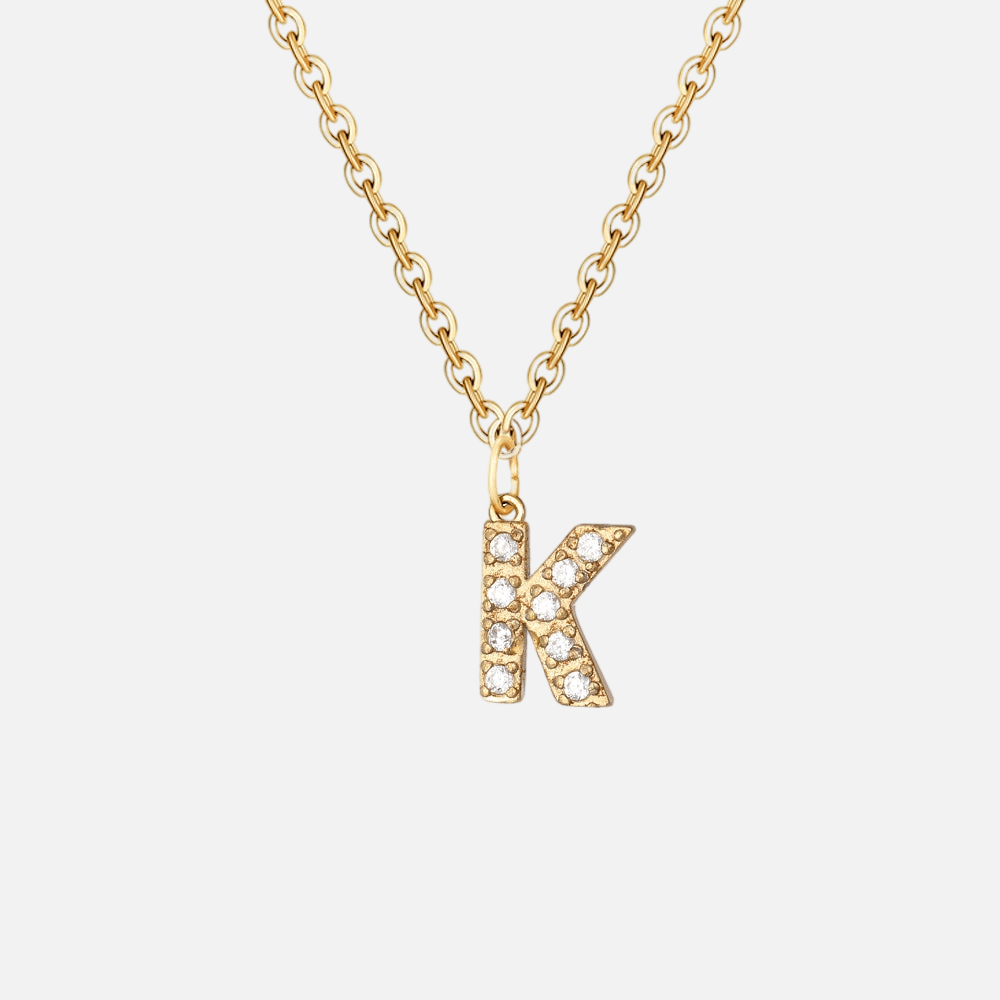 ICED Initial Necklace (14k Gold-Plated) - Jewelled Me