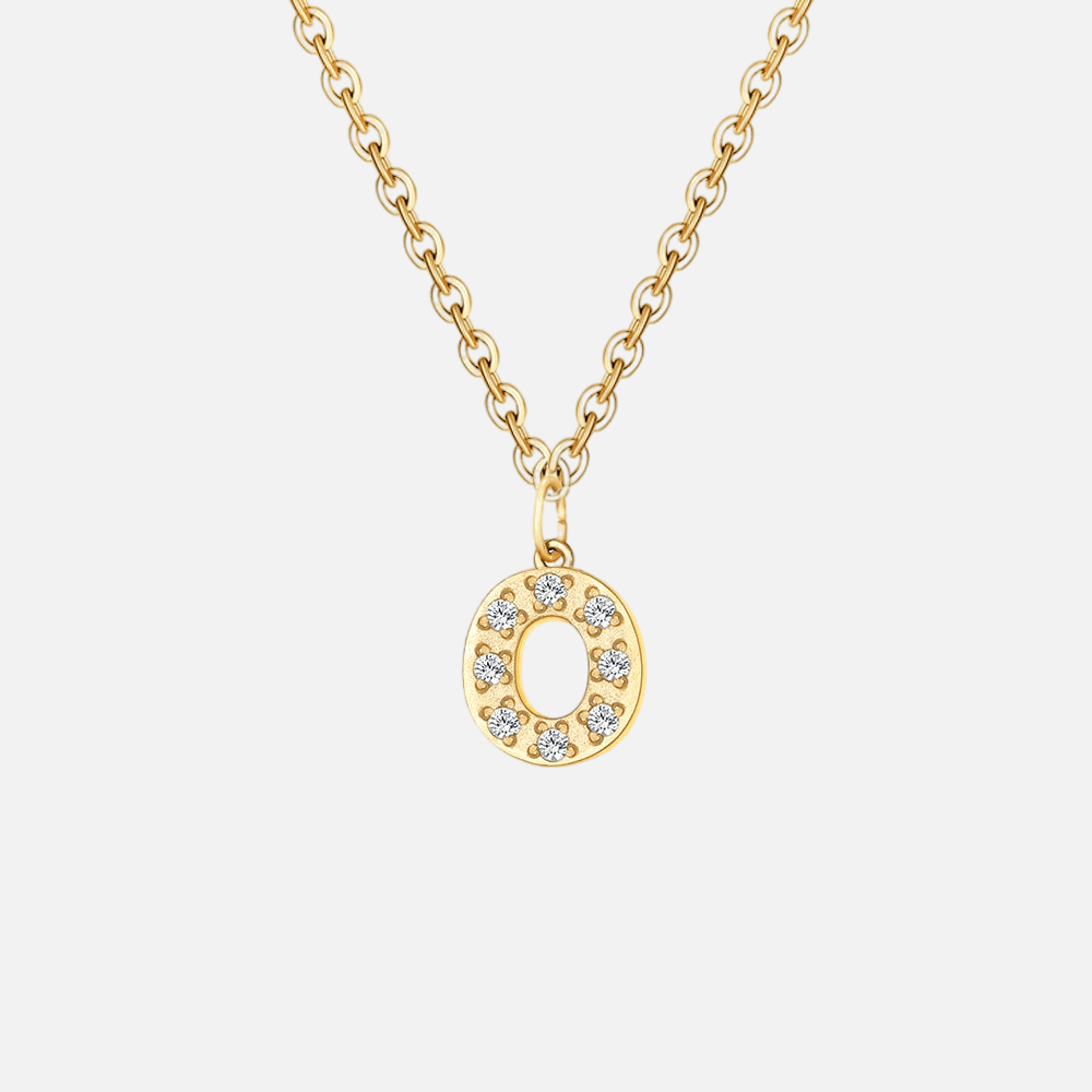 ICED Initial Necklace (14k Gold-Plated) - Jewelled Me