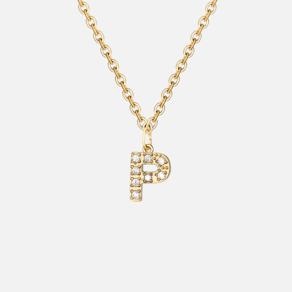 ICED Initial Necklace (14k Gold-Plated) - Jewelled Me