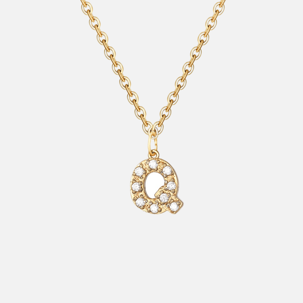 ICED Initial Necklace (14k Gold-Plated) - Jewelled Me
