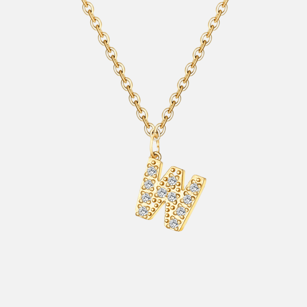 ICED Initial Necklace (14k Gold-Plated) - Jewelled Me