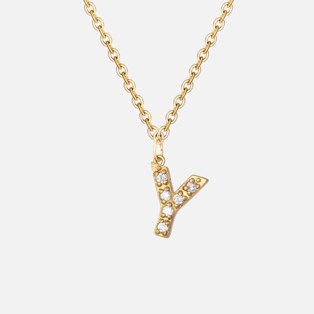 ICED Initial Necklace (14k Gold-Plated) - Jewelled Me