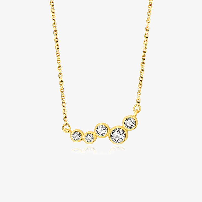 Classic Jewelled Off-Linear Row Necklace
