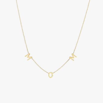 Gold Vermeil Spaced Mom Necklace