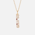 Mini Pave Date Necklace (Vertical) in gold with January Garnet birthstone