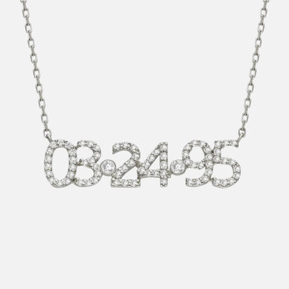 Pave Custom Date Necklace (Horizontal) - Jewelled Me