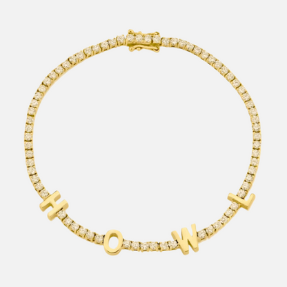 ICED Custom Name Tennis Rainbow Gem Bracelet - Jewelled Me