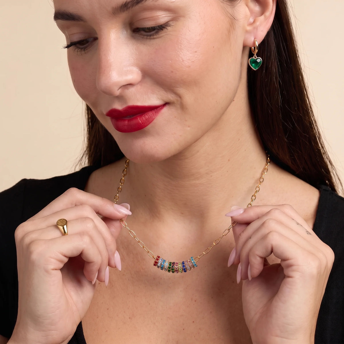 Mini Rondelle Birthstone Necklace