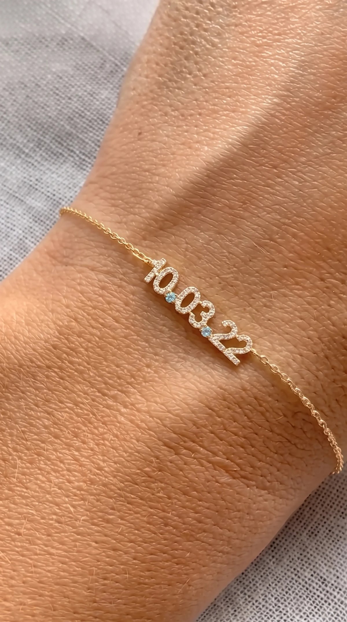 Mini Pave Custom Date Bracelet