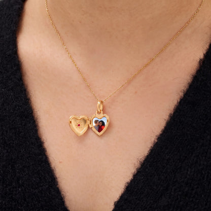 Birthstone Heart Locket Necklace – Jewelled Me
