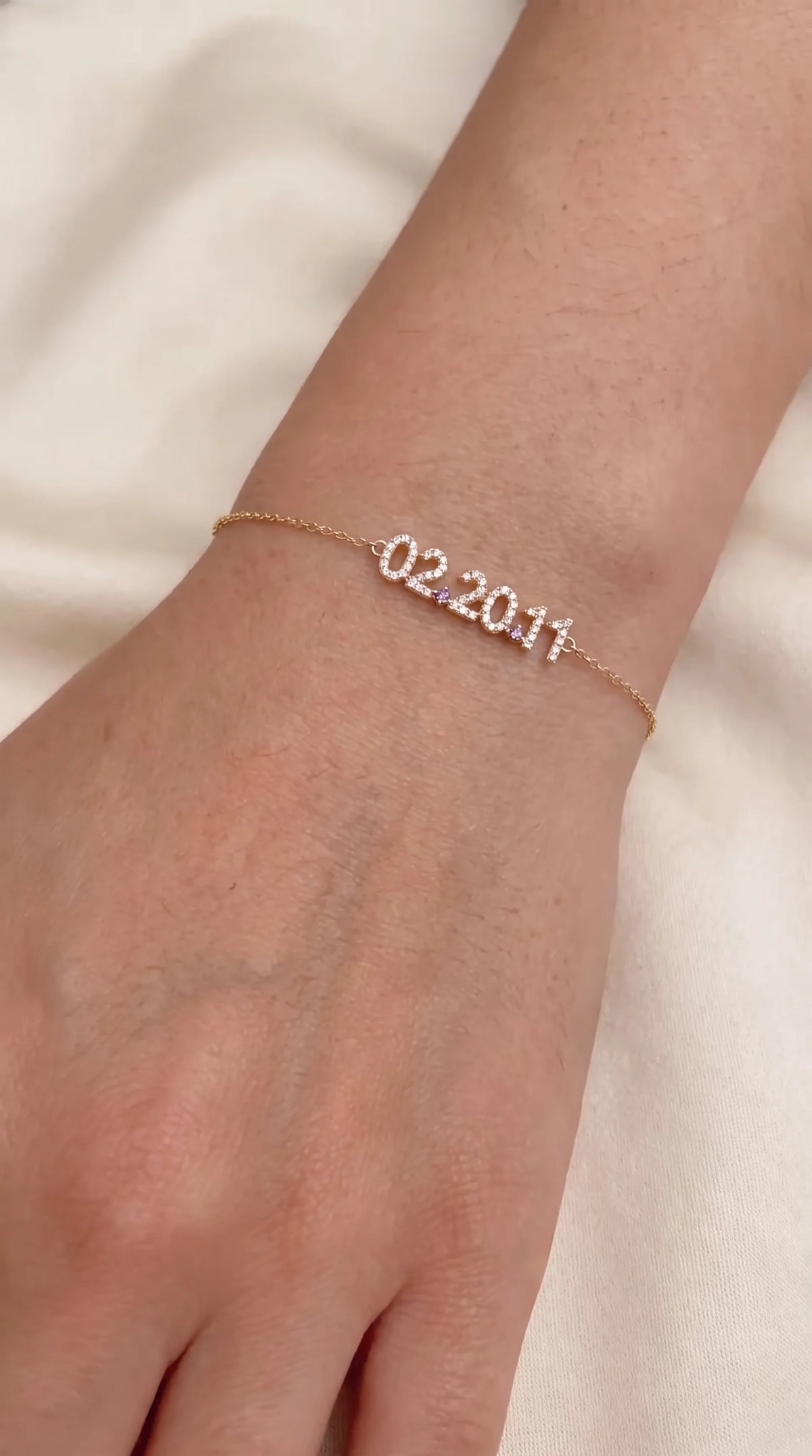 Mini Pave Custom Date Bracelet