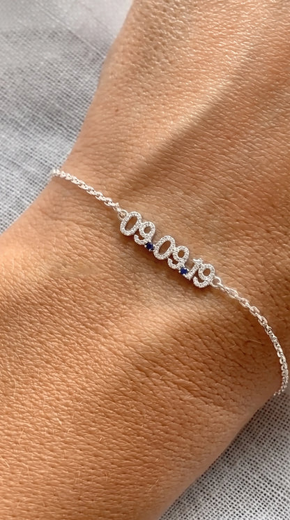 Mini Pave Custom Date Bracelet