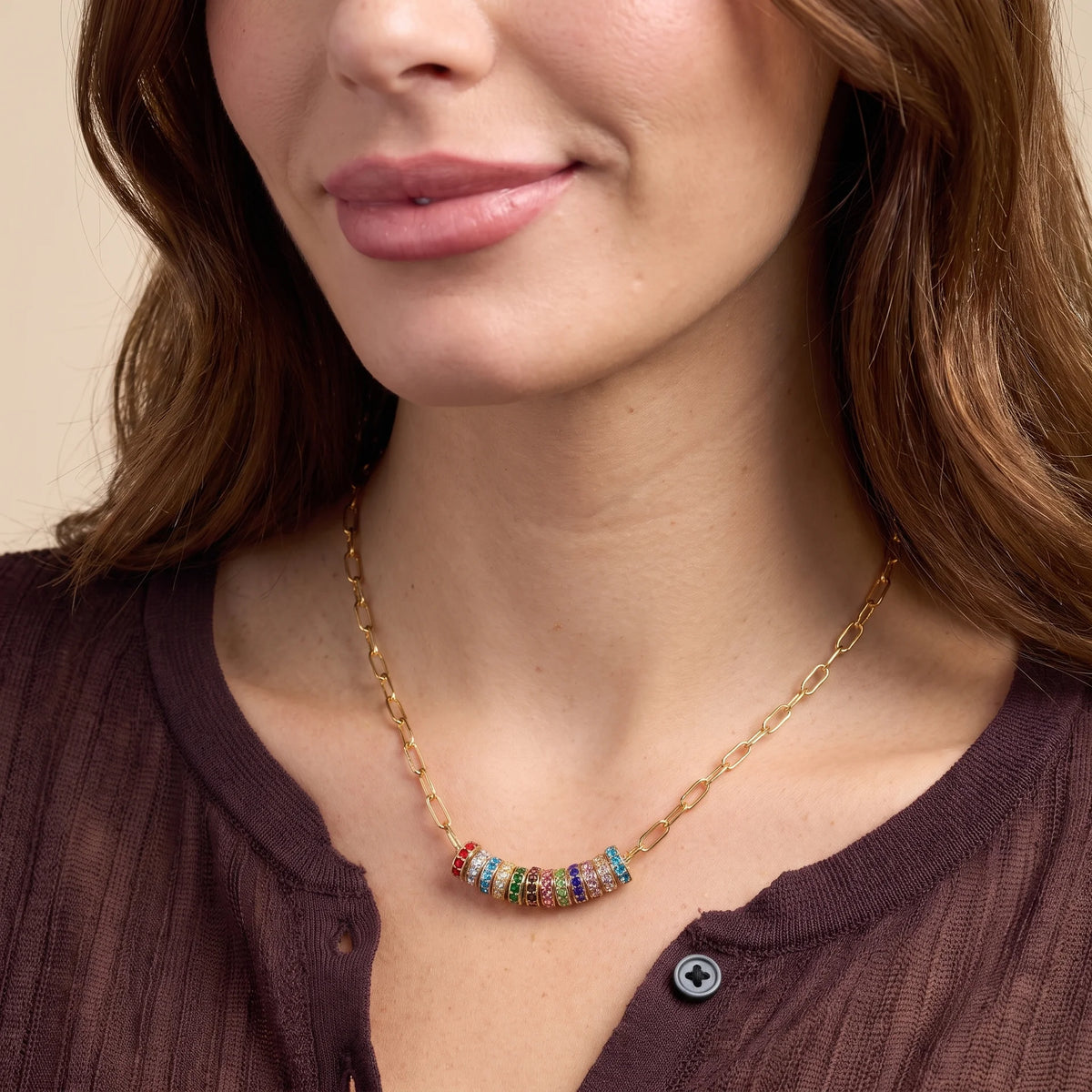 Mini Rondelle Birthstone Necklace