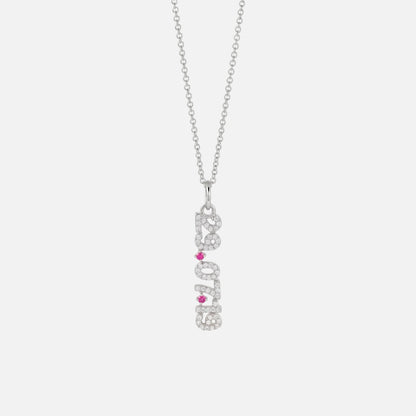 Mini Pave Date Necklace (Vertical)