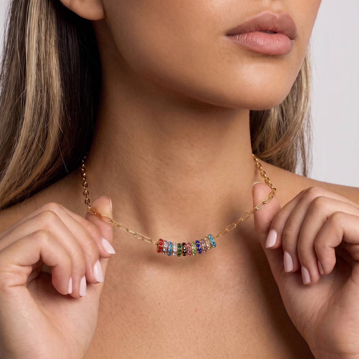 Mini Rondelle Birthstone Necklace