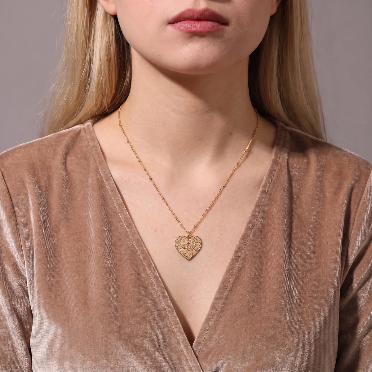 Arabic Calligraphy Heart Pendant