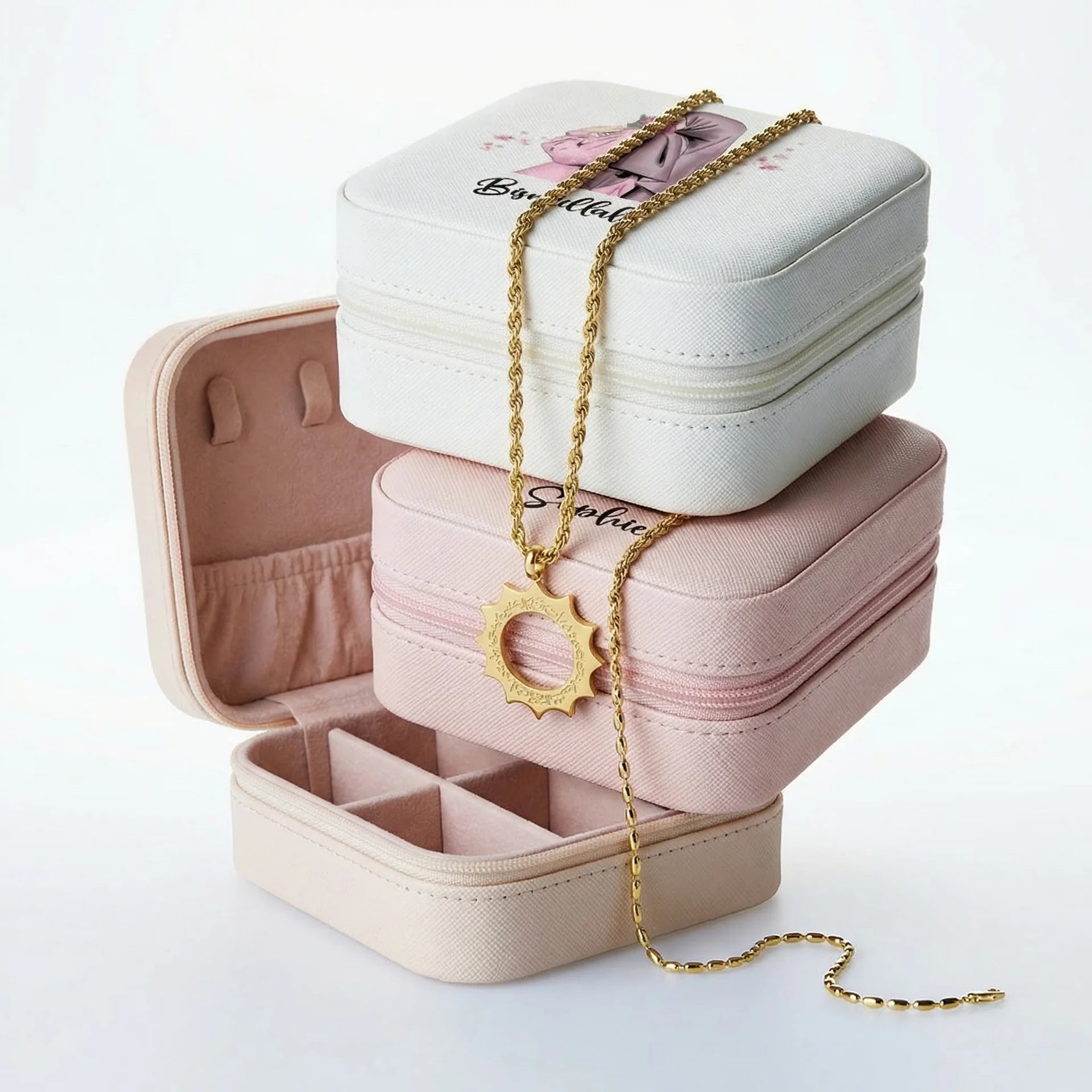 Custom Hijab Girl Jewellery Travel Case (Single Name)