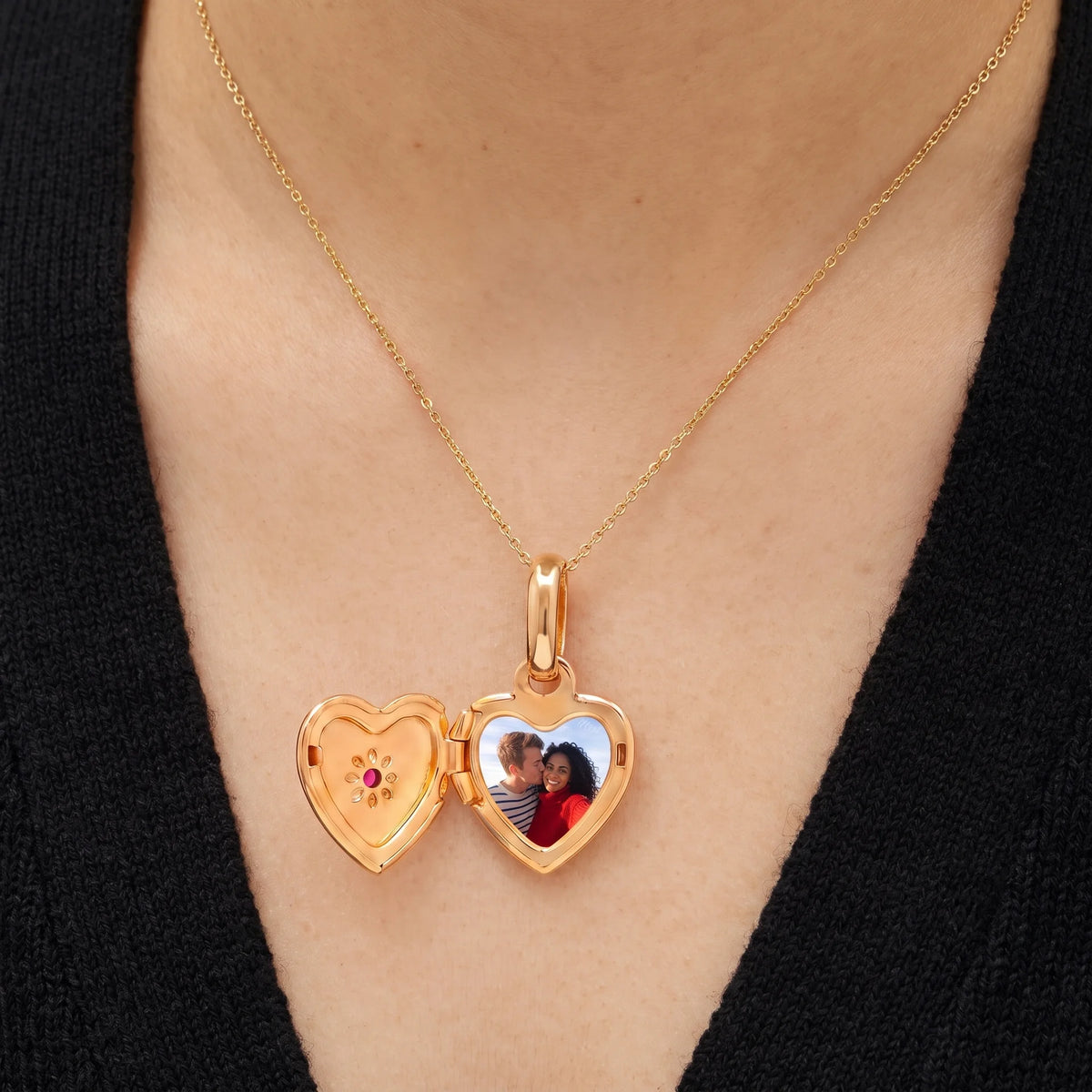 Birthstone Heart Locket Necklace – Jewelled Me