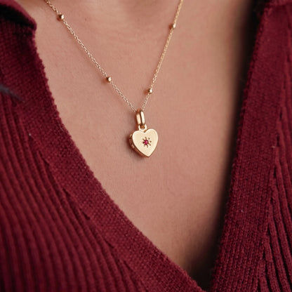 Birthstone Heart Locket Necklace – Jewelled Me