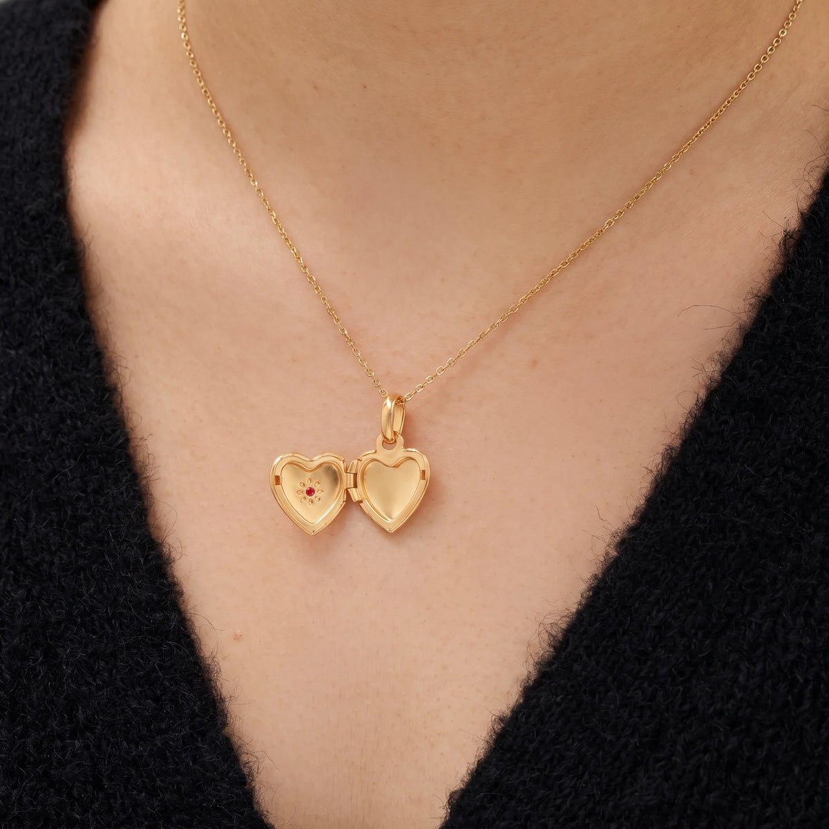 Birthstone Heart Locket Necklace – Jewelled Me