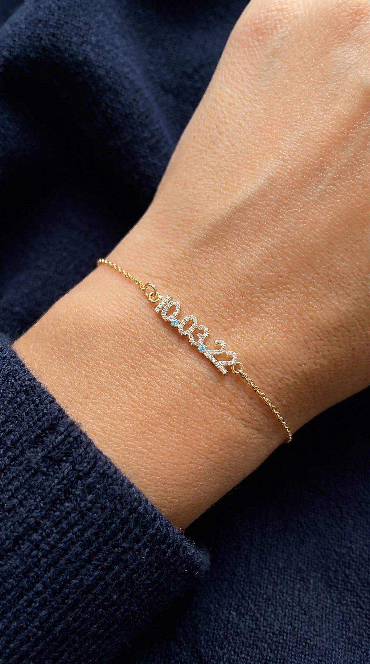 Mini Pave Custom Date Bracelet