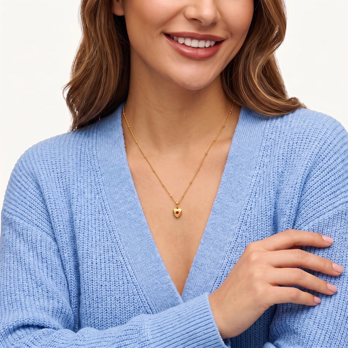 Birthstone Heart Locket Necklace – Jewelled Me
