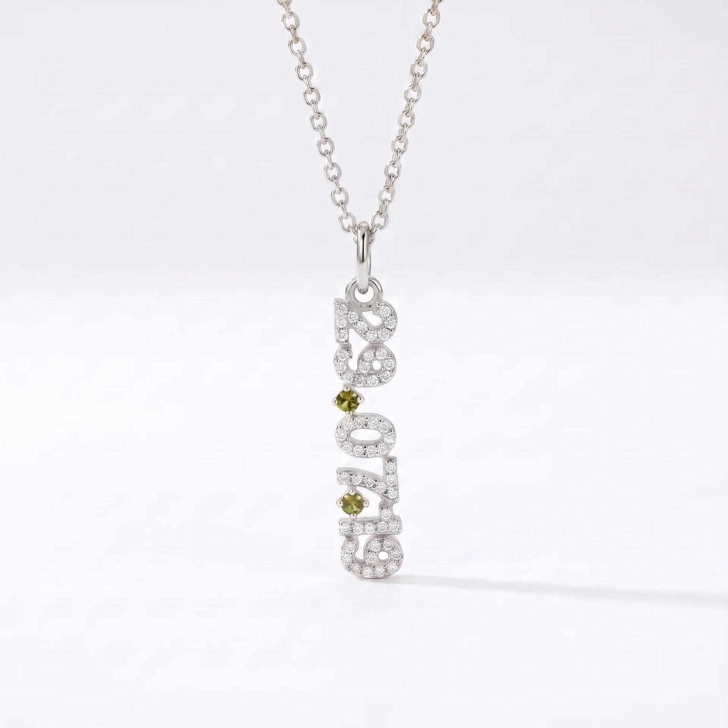 Mini Pave Date Necklace (Vertical)