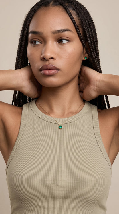 Solitaire Bezel Birthstone Necklace