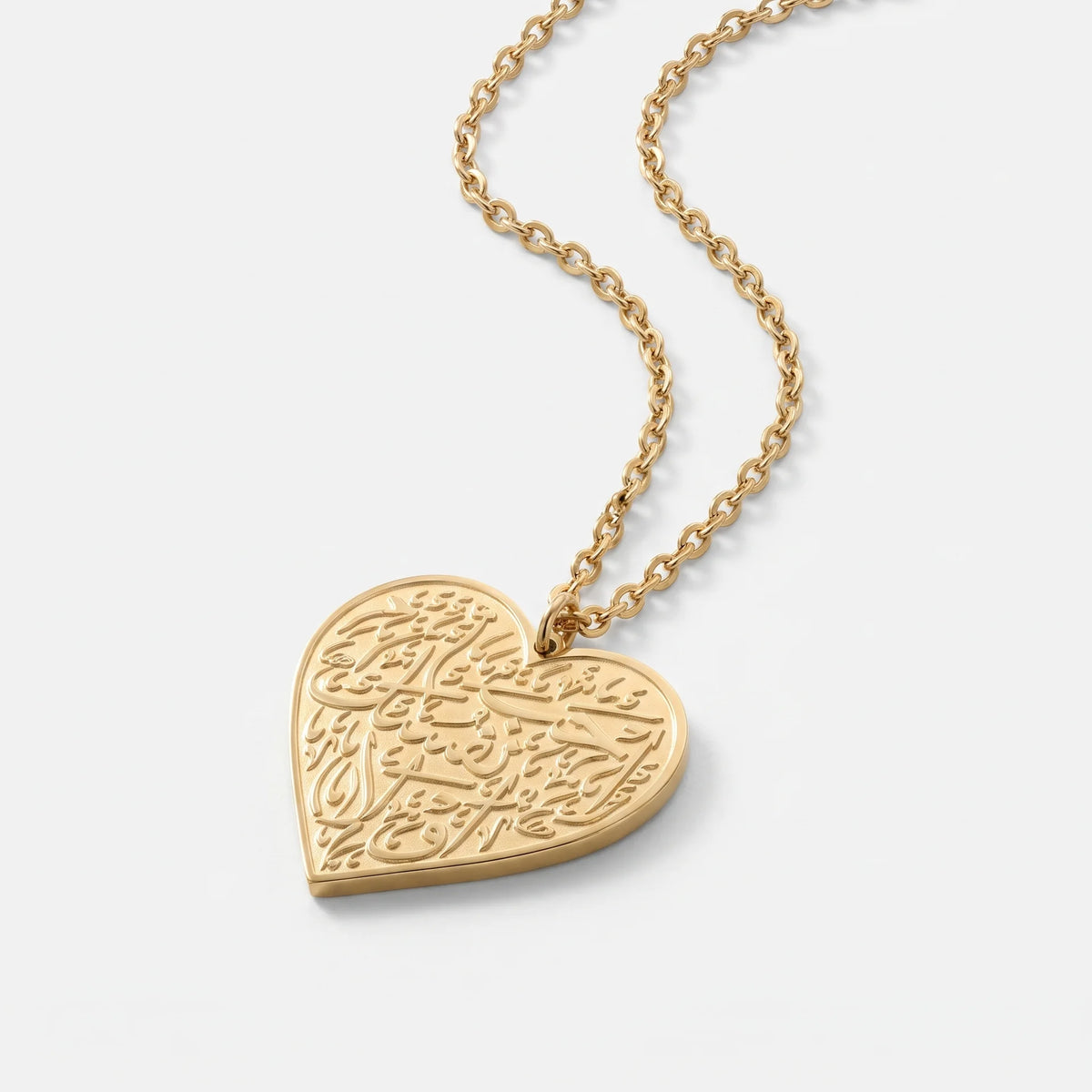 Arabic Calligraphy Heart Pendant