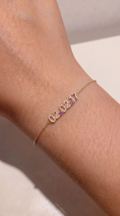 Mini Pave Custom Date Bracelet